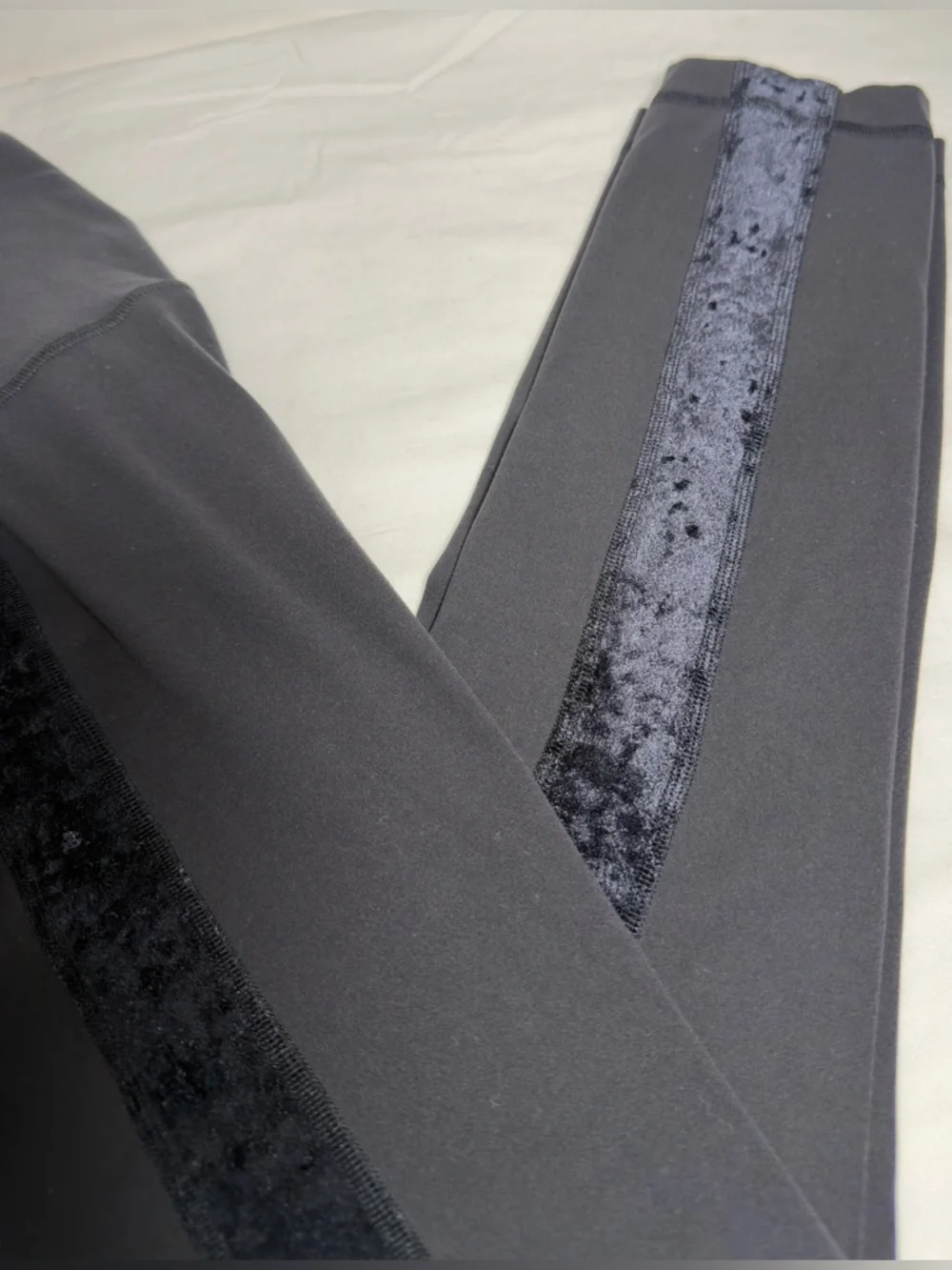 lululemon athletica Black Leggings with Velvet Side Panel